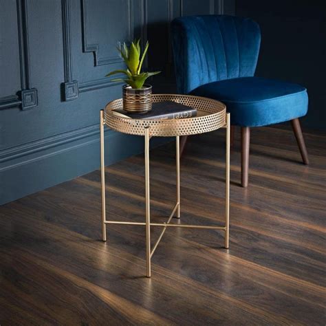 Free shipping on any order. Tromso Gold Tray Table | Gold side table, Living room side ...