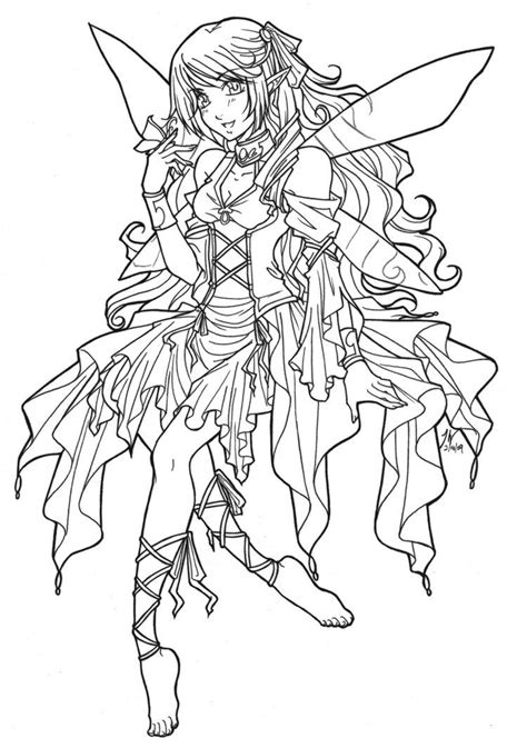 Fairy Lineart By Reyn Celandine On Deviantart Coloring Pages For
