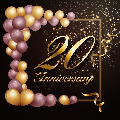20 Year Anniversary Celebration Background Banner Design With Lu 272833