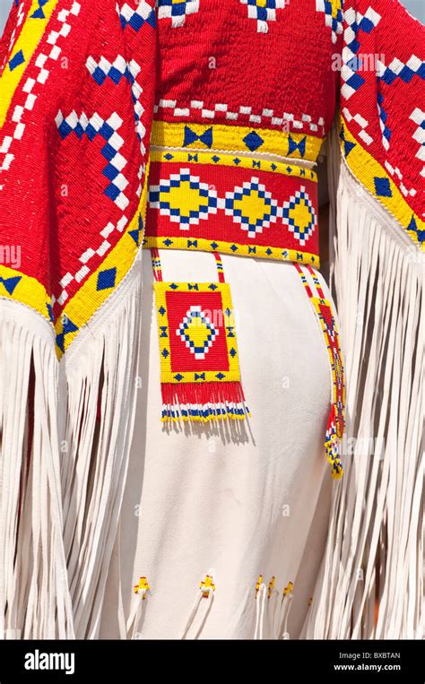 Detail Of A Female Traditional Dancer S Regalia Pow Wow Blackfoot Crossing Historical Park