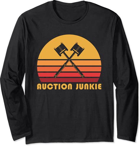 Retro Auction Junkie Funny Bid Auctioneer Long Sleeve T