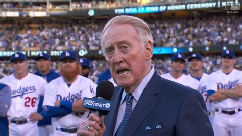 Vin Scully Inducted Into Dodgers Ring Of Honor Youtube
