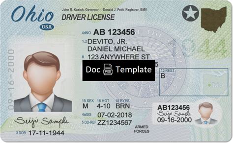 Ohio Driver License Template Psd Psd Templates