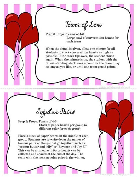 Valentine S Day Party Activities Team Building Task Cards Valentines Day Party Party