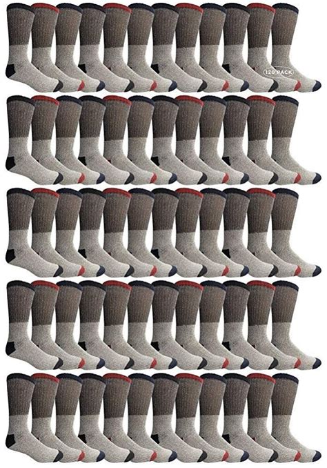 120 Bulk Yacht And Smith Mens Cotton Assorted Thermal Socks Size 10 13 At