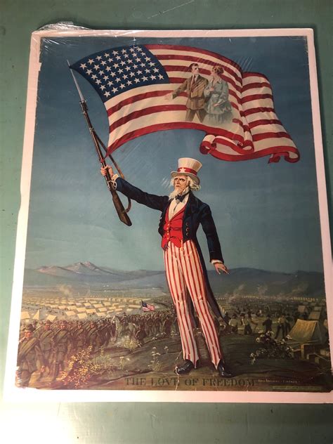 Vintage Original Wwi Uncle Sam Love Of Freedom Patriotic Etsy