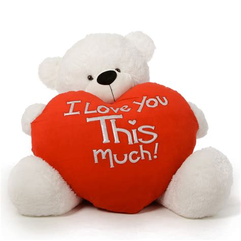 Giant White Valentines Day Teddy Bear Coco Cuddles 48in I Love You