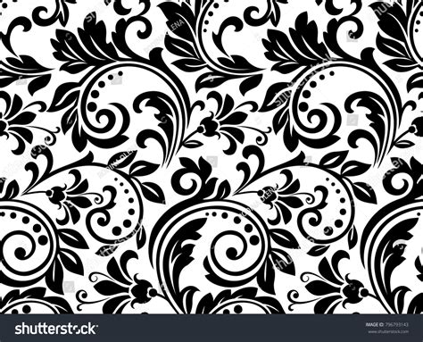 Black Floral Pattern Wallpaper