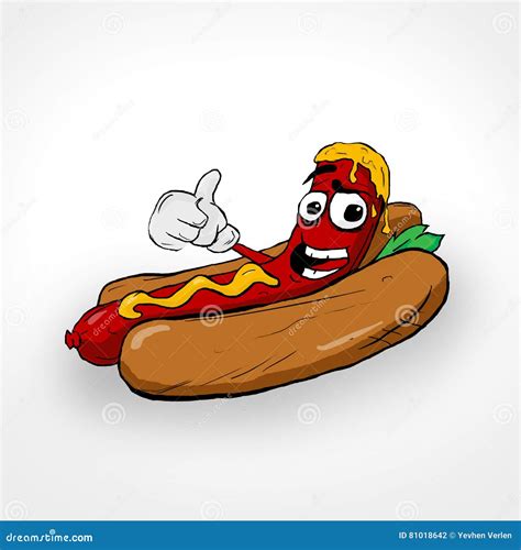 Cartoon Hot Dog Royalty Free Illustration 81018642