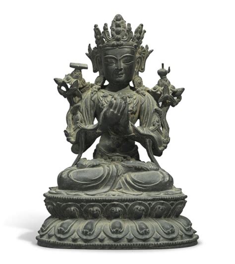 122 A Bronze Figure Of Maitreya Early Ming Dynasty