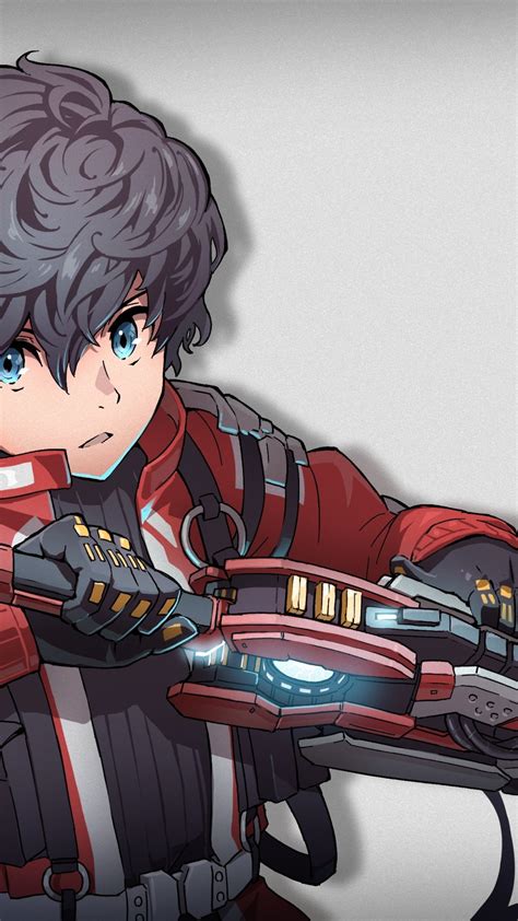 Download 1080x1920 Anime Boy Futuristic Sword Curly Hair