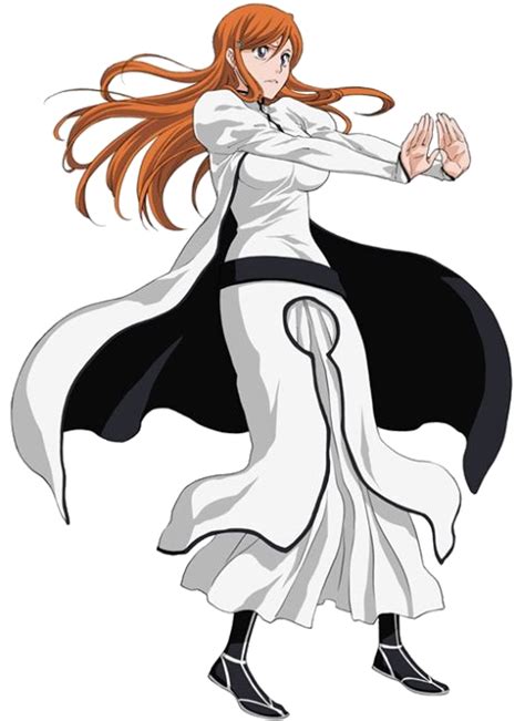 An Anime Character With Long Red Hair And Black Shoes Holding Her Arms