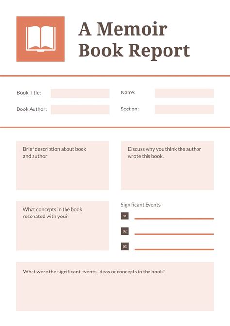 Nonfiction Book Report Template