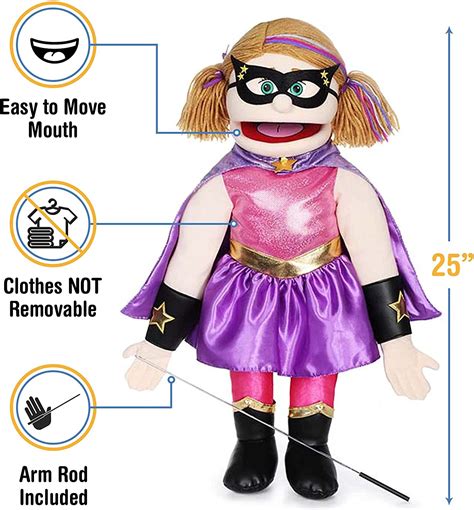 25″ Superhero Peach Girl Full Body Ventriloquist Style Puppet Toptoy