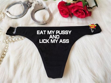 Lick My Pussy Pantieshotwife Lingeriedaddy Slut Thong Sexy Etsy