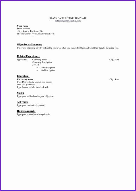 Blank Resume Template Microsoft Word Templates 1 Resume Examples