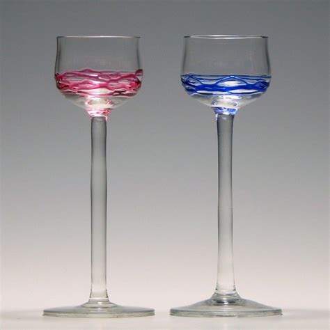 Pair Of Early Steuben Type Liqueur Glasses Steuben Glass Glassware Liqueur Glasses