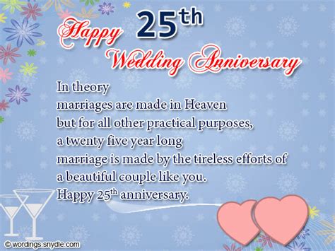 25th Wedding Anniversary Wishes Messages And Wordings Wordings And Messages