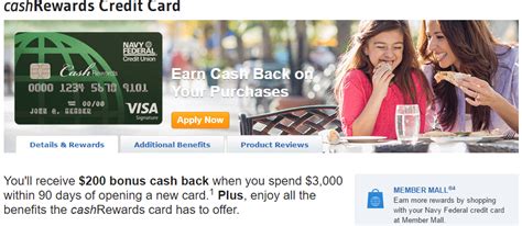 Rewards come in the form of cash back or points, and many cards also include attractive. Navy Federal cashRewards Credit Card $200 Sign Up Bonus - Doctor Of Credit