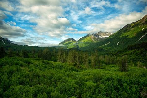 809210 Chugach National Forest Usa Mountains Forests Sky Scenery