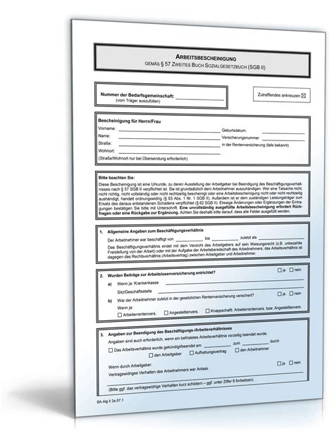 Die hessischen ihks bieten ihren mitgliedsunternehmen kostenlos musterverträge zum download an. Arbeitsbescheinigung nach ALG II - Formular zum Download