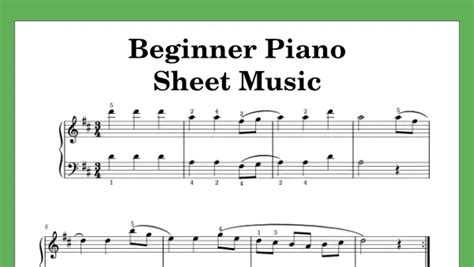 Free Easy Piano Sheet Music For Beginners In Pdf