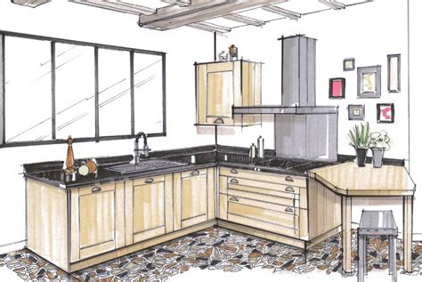 La cuisine perspective saura vous conquérir avec ses formes géométriques et élégantes, pour s'intégrer dans tous types d'intérieurs. Cuisines et Salles de bains - Atelier Lebouvier