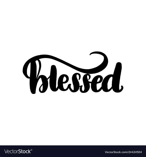 Brush Lettering Blessed Royalty Free Vector Image