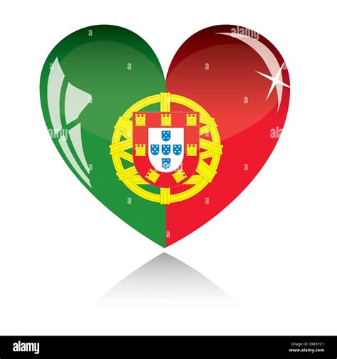 Vector Heart With Portugal Flag Texture Isolated On A White Stock