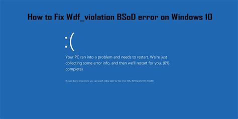 Fix Wdfviolation Bsod Error On Windows 10 Repair Pc Fix Any Sort