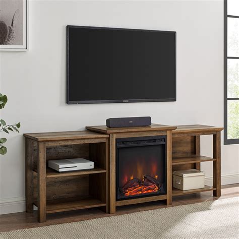 Welwick Designs 70 Inch Reclaimed Barnwood Composite Tv Stand Fits Tvs