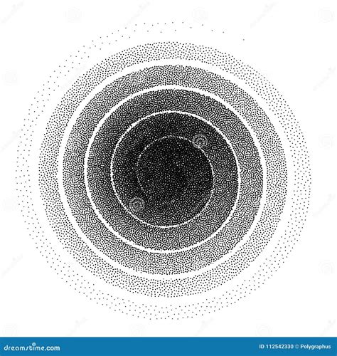 Halftone Stipple Circle Vector Dotted Monochrome Texture Pointillism