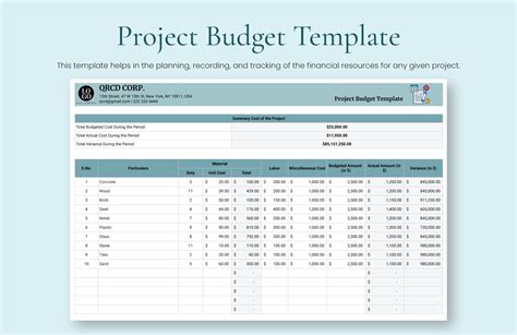 Project Budget Template In Gdocslink Portable Documents Numbers