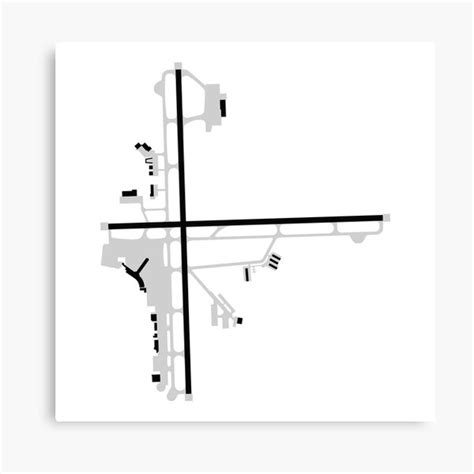 Albany International Airport Map Canvas Print By In Transit Redbubble