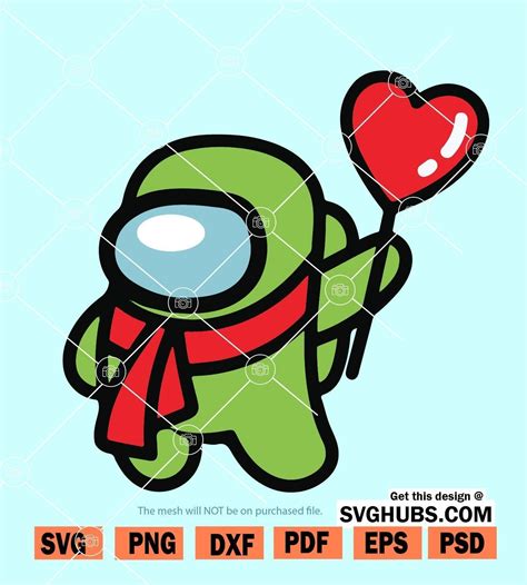 Among Us Valentines Day Svg Love Is Among Us Svg Among Us Heart Svg