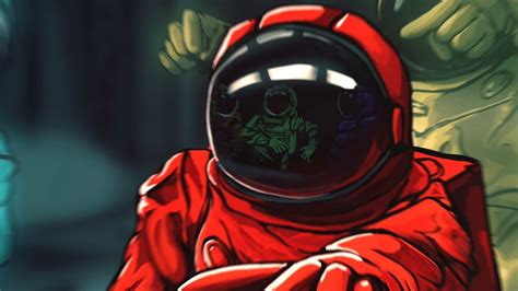 Амонг АС красный космонавт арт фото — Картинки и Рисунки