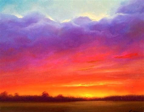 Delta Sunset Oil Painting Oil Painting Landscape Sunset Painting