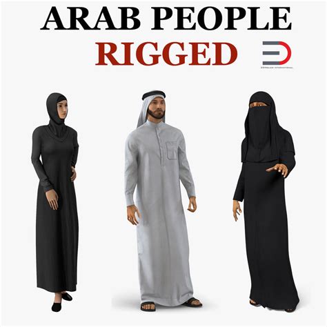 3d Model Arab People 2 Rigged Turbosquid 1225555