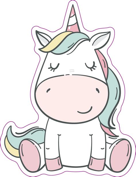 Clipart Pink Unicorn Kawaii Stickers Transparent Clipart Cute Baby