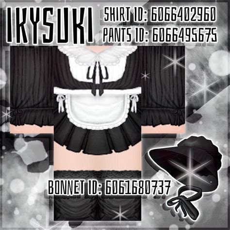 Four Black Maid Roblox Outfits With Matching Hats In 2021 Maid Outfit