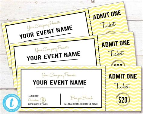Editable Event Ticket, Event Ticket party invitation, You print Event Ticket, Event Ticket DIY 