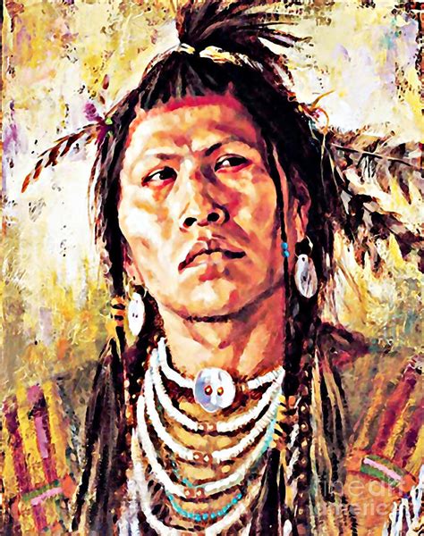 Native American Young Men Boho Digital Art By Trindira A