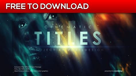 Cinematic Titles After Effects Template Free Download Youtube