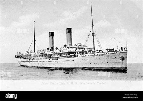 Rms Kenilworth Castle Union Castle Line Ship At Sea Early 20th
