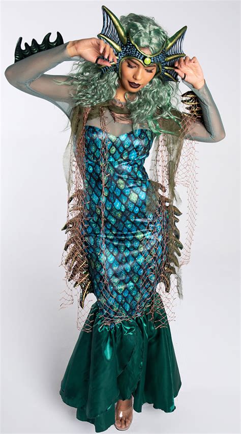 Dark Sea Siren Costume Sexy Sea Creature Costume