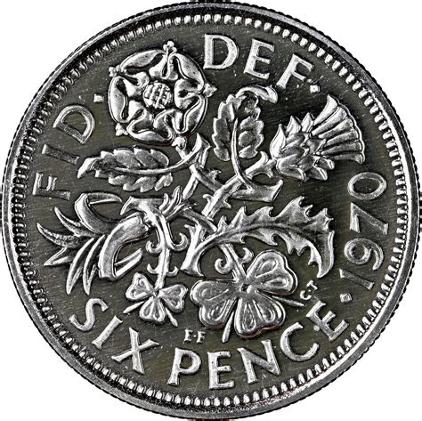 1957 Great Britain Six Pence World Coin Uk English Rose Shamrock