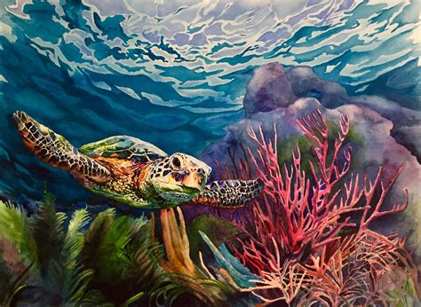 Sea Turtle Watercolor Watercolors Watercolor Paintings Sea Turtle