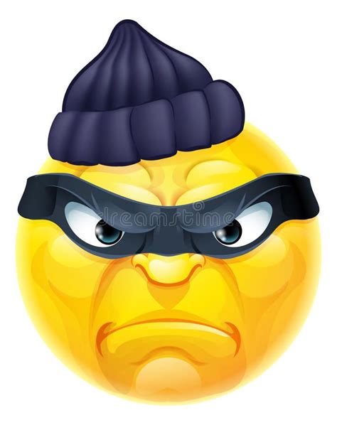 ladrón o ladrón criminal de emoji del emoticon stock de ilustración cool emoji funny emoji