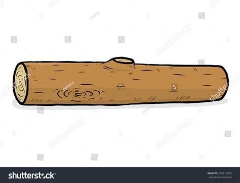 Wooden Log Cartoon Vector Illustration Hand 스톡 벡터 로열티 프리 243210673