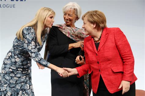 Angela Merkel Looks Very Awkward When Ivanka Trump Praises Her Fathers